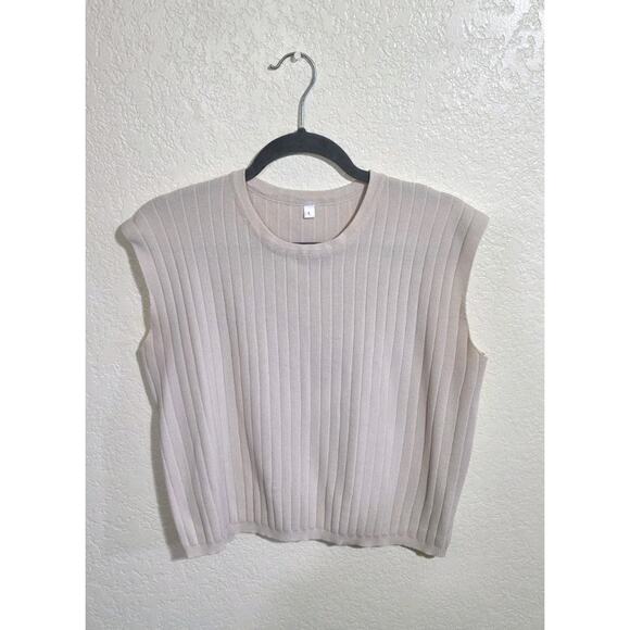Fashion Tops - Cream Crop Sweater Tank Top Fashion Brand Women's Size Large